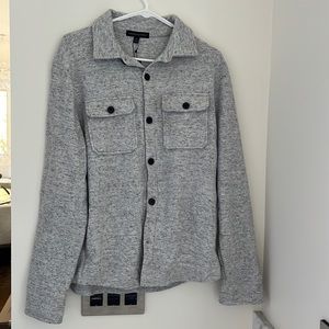 Banana Republic Grey Waffle Knit Button Down